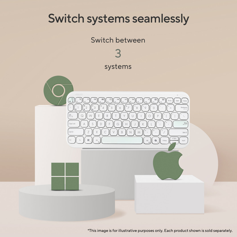 ASUS Marshmallow KW100 Bluetooth Laptop-size Laptop Keyboard Comp - Image 5