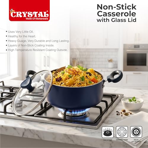 Crystal Aluminium Non Stick Caserolle