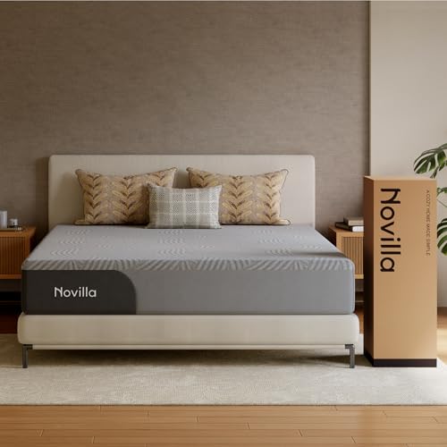 Novilla Mattress Gel Memory Foam 8 Inch Cooling Comfort Queen 10 Year | Gel memory foam with cooling comfort, breathable washable cover, 10 year warranty, Queen 8 inch size 78 x 60 x 8 inches