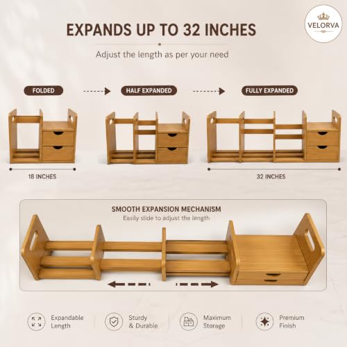 Expandable Wooden Desk Organizer