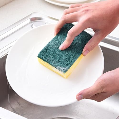 Cello Kleeno Sponge Scrub Pad (Green and Yellow, Pack of 6) - Image 2