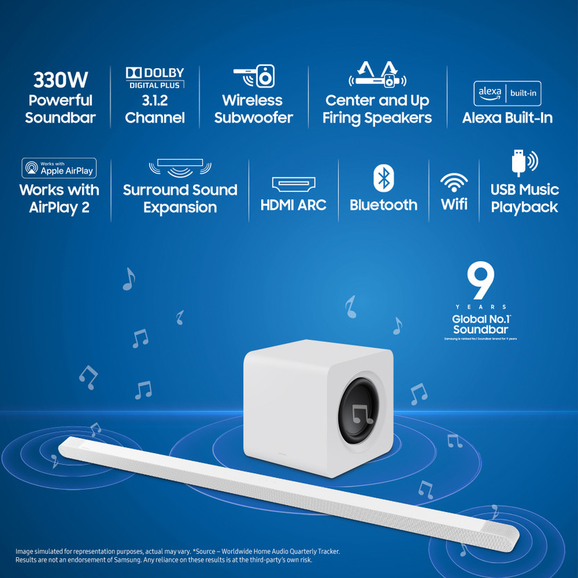 Samsung HW-S801B/XL Ultra Slim Wireless Dolby Digital Plus, Activ - Image 2