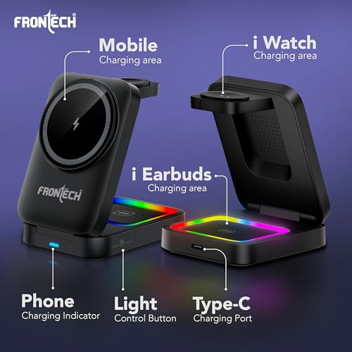 Frontech 3-in-1 Magnetic Wireless Charger