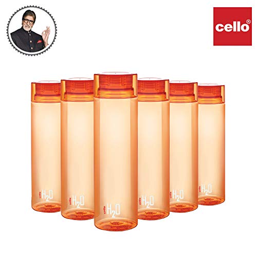 CELLO H2O Round Unbreakable Plastic Water Bottle (Orange) - Image 2