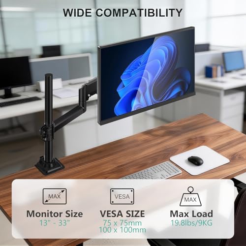 WALI Single Monitor Arm 13-32