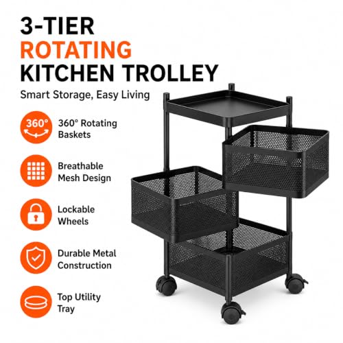 Homeor 3 Layer Kitchen Trolley