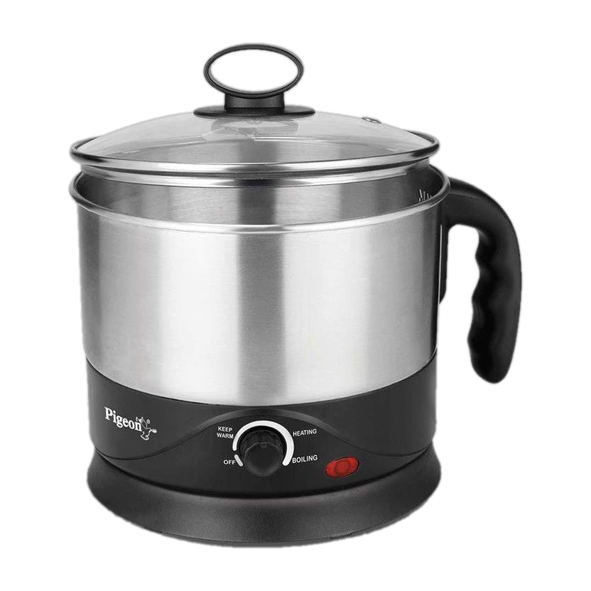 Pigeon Favourite Multi Cooker Electric Kettle (1.2 L, Silver, Bla...more