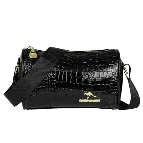 Storite Small PU Leather Women Tote Bag, CrocodileTexture fashionable & Party Sling Bag, Shoulder Crossbody Bag with Adjustable Strap-Black(22x13x10 cm)