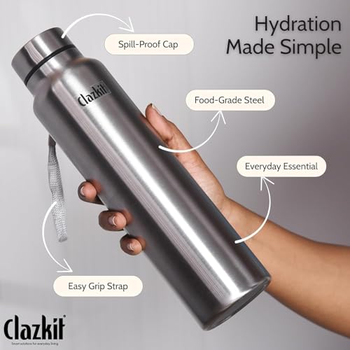 Clazkit Water Bottle Stainless Steel