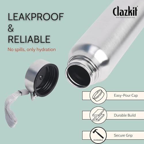 Clazkit Water Bottle Stainless Steel