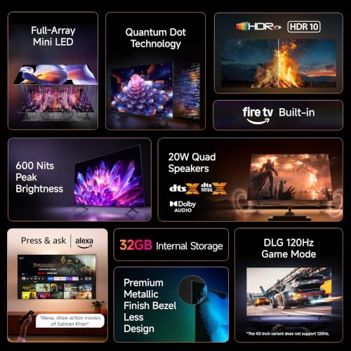Xiaomi 108 cm (43 inches) Smart TV MiniLED QLED Fire TV L43MC-FSMIN - Image 3