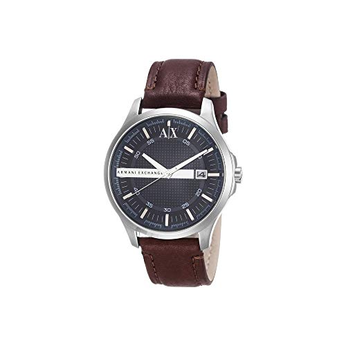 Armani Exchange Mens Analogue Leather Watch - AX2133I (Blue_Free Size)