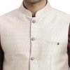 Turtle Men Poly Cotton Self Design Slim Fit Grey Nehru Jacket - Image 5