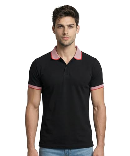 Scott International Men's Rich Cotton Regular Fit Striper Polo T-Shirt |