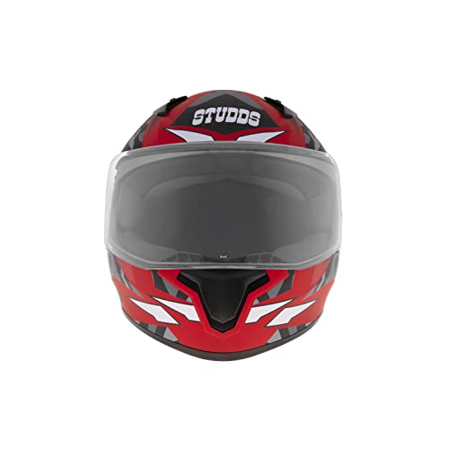 Studds Thunder Full Face Helmet D7 with Clear Visor (Matt Red N9, M) - Image 2