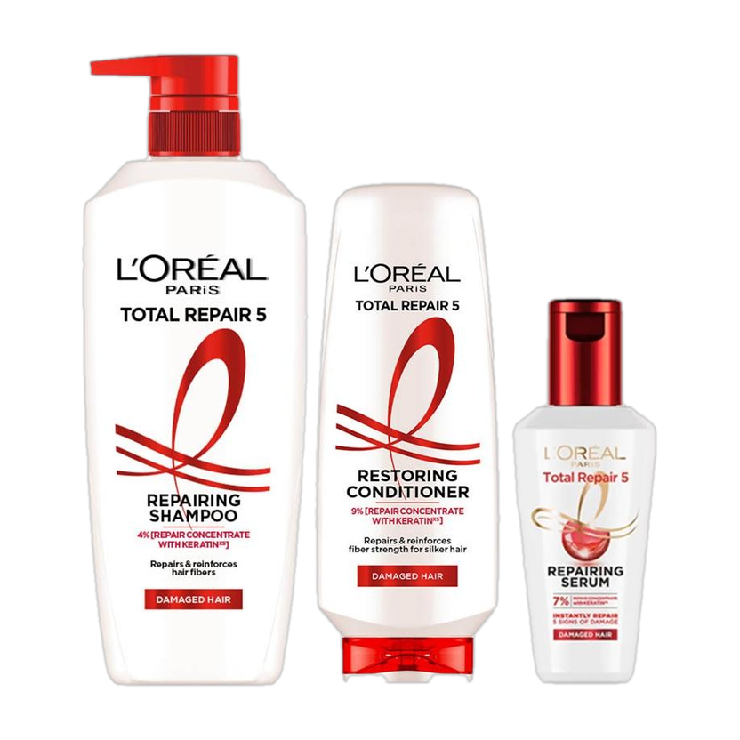 L'Oréal Paris Total Repair 5 Shampoo 650ml + Conditioner 175ml + ...more