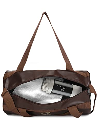 Brown Faux Leather Sports Duffel Gym Bag (22 Ltrs) - Image 4
