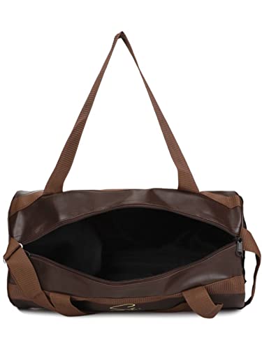 Brown Faux Leather Sports Duffel Gym Bag (22 Ltrs) - Image 5