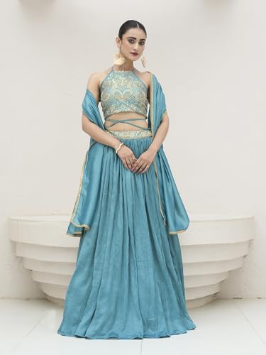 PURVAJA Women's Silk Semi-Stitched Lehenga choli - Image 2