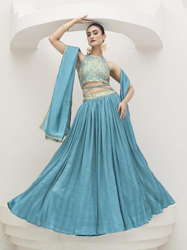 PURVAJA Women's Silk Semi-Stitched Lehenga choli - Image 4