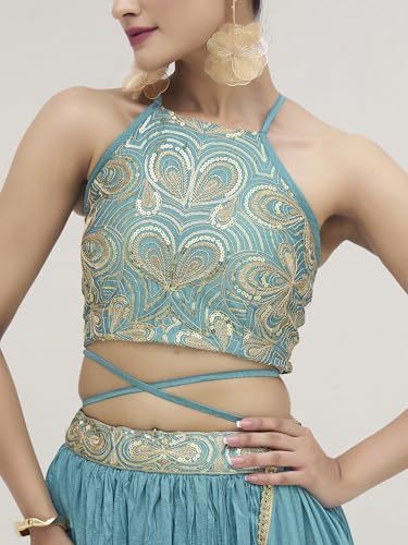 PURVAJA Women's Silk Semi-Stitched Lehenga choli - Image 5