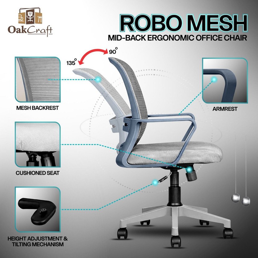 Oakcraft Mesh Office Arm Chair