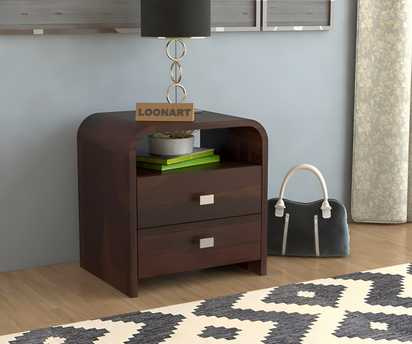 LOONART Solid Wood Bedside Table| Wooden End Table| Sheesham Wood...more