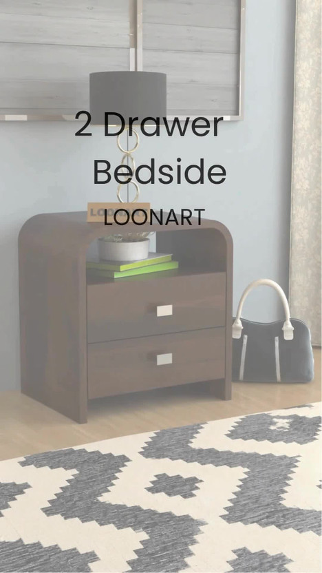 LOONART Solid Wood Bedside Table