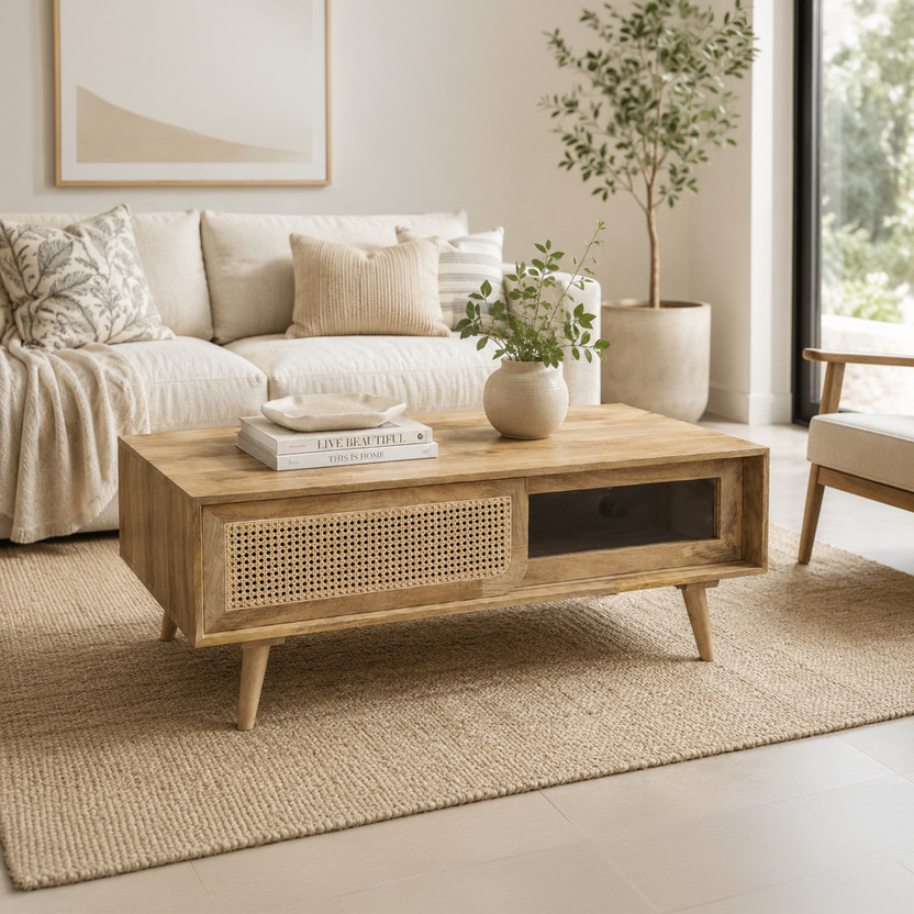 LOONART Solid Wood Coffee Table
