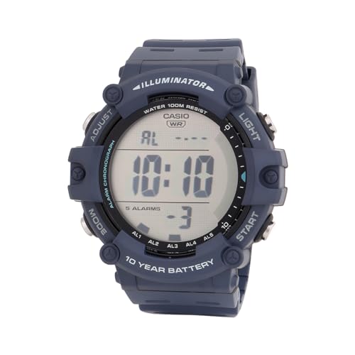 Casio Men Plastic Digital Blue Dial Watch-Ae-1500Wh-2Avdf, Band Color-Blue