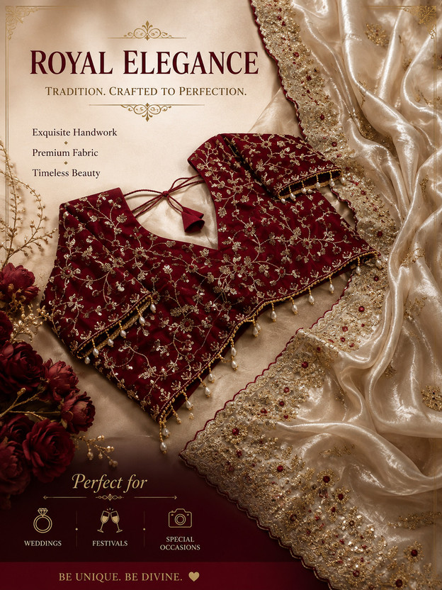 Latavastra Embroidered, Embellished, Floral Print