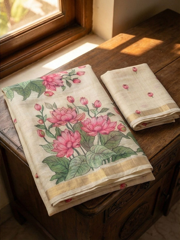 Latavastra Embroidered, Embellished, Floral Print
