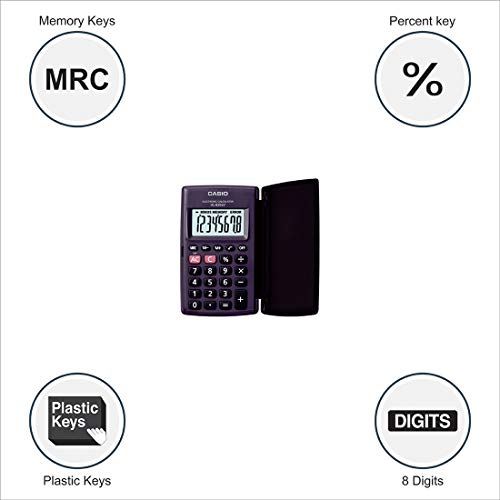 Casio HL820LV-BK Portable Calculator with Flip Cover - Image 3