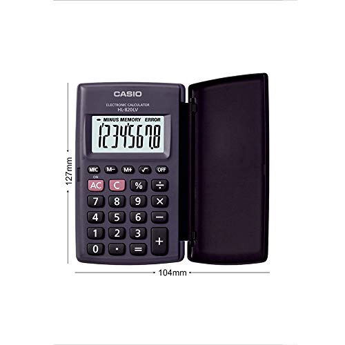 Casio HL820LV-BK Portable Calculator with Flip Cover - Image 4