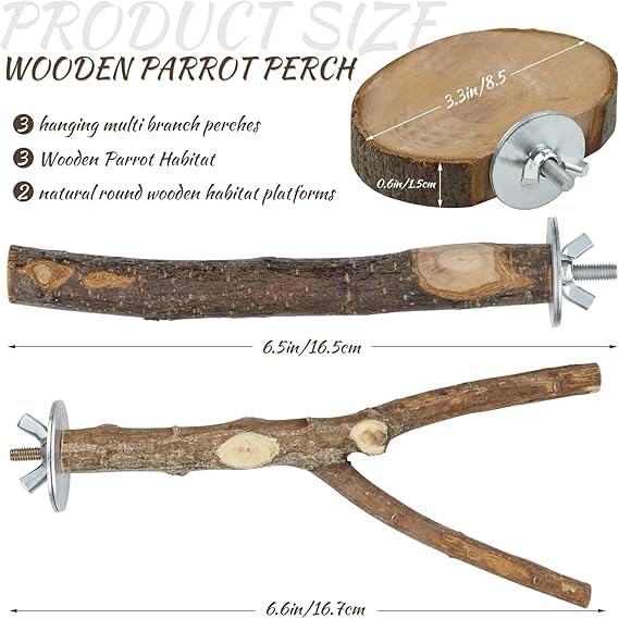 8 Pieces Natural Wood Bird