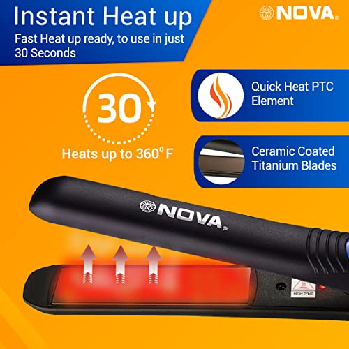 Nova NHS 841 Selfie Hair Straightener for Women (Blue) - Image 3