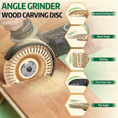 Sunkizzrs® 14-Pcs Wood Carving Disc Set for 100/125mm Angle Grinder - Image 4