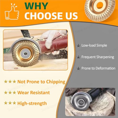 Sunkizzrs® 14-Pcs Wood Carving Disc Set for 100/125mm Angle Grinder - Image 6