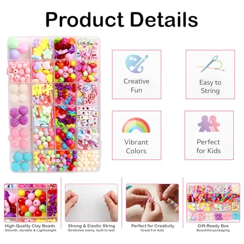 SYGA Plastic Beads for Kids