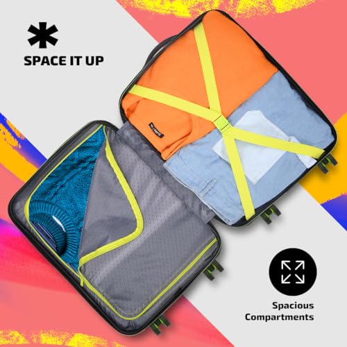 Skybags Stroke Printed Cabin Size Hard Case Trolley Bag, Blue-White - Image 6