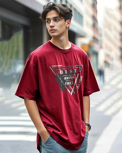 AUSK T-Shirt for Mens with Round Neck Oversized Drop Shoulder - Image 4