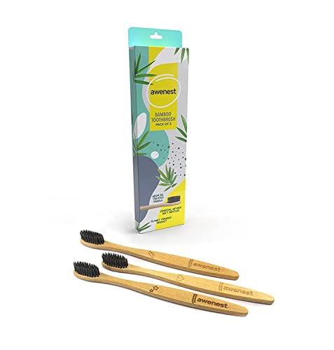 awenest Bamboo Toothbrush With Charcoal