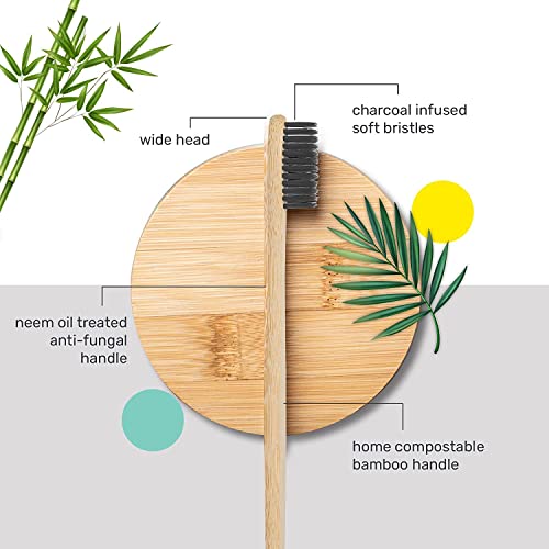 awenest Bamboo Toothbrush With Charcoal