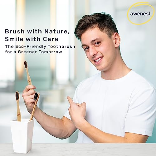 awenest Bamboo Toothbrush With Charcoal