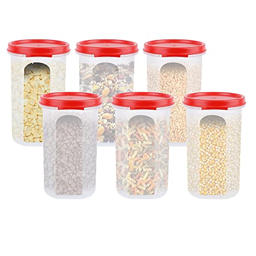 Cutting EDGE 585ML Smart Slim Storage Airtight Container-Red,Set of 6