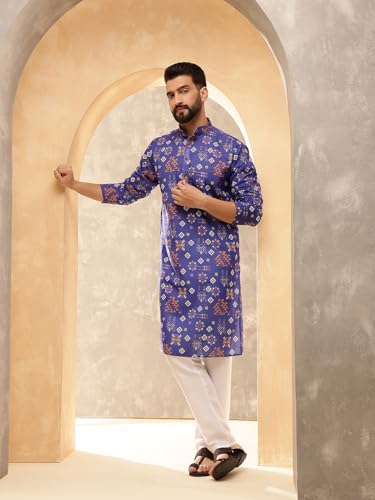 SOJANYA Men's Multicolor Green Artistic