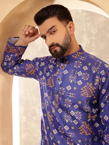 SOJANYA Men's Multicolor Green Artistic