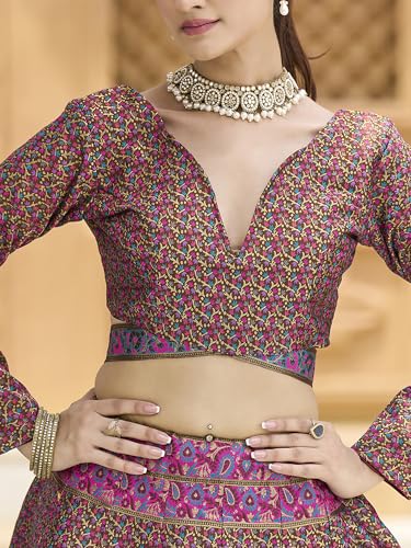 PURVAJA Women's Kanjiwaram Semi-Stitched Lehenga choli - Image 5