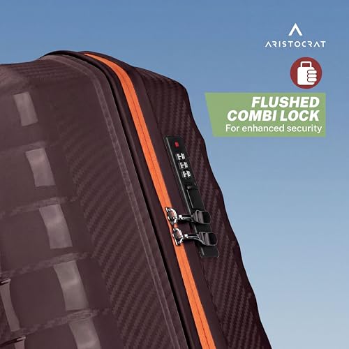 Aristocrat Altitude 8-Wheel Large Size Hard Case Trolley Bag, Brown - Image 5