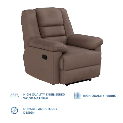 Amazon Brand - Solimo Musca 1 Seater Fabric Recliner (Brown) - Image 5